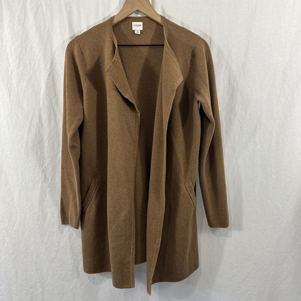 J. Crew Vanessa Camel Sweater Jacket Women’s Sz M Minimalist Old Money Preppy
